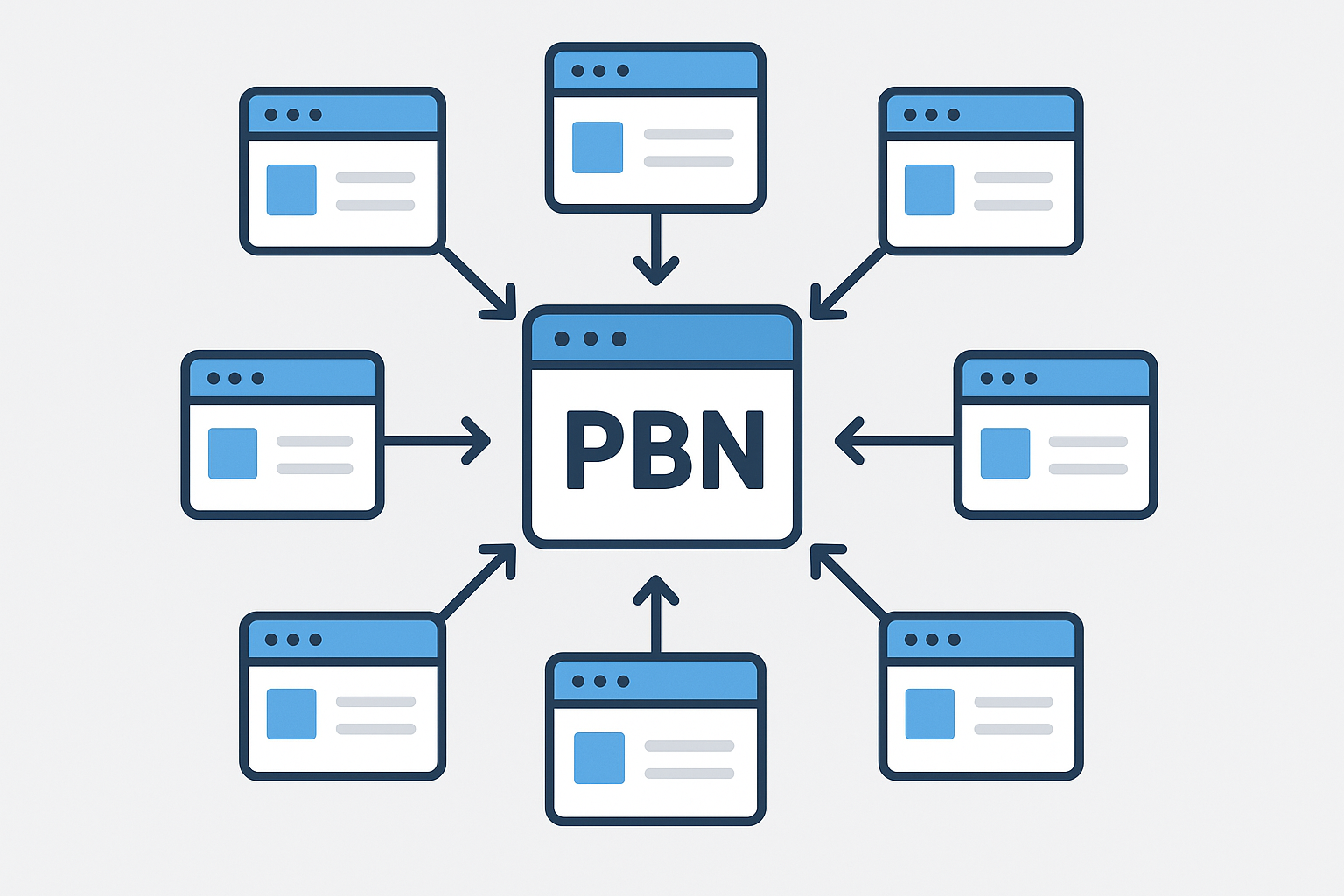 PBN – кілька субсайтів, що перенаправляють трафік на цільовий ресурс